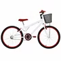Bicicleta 24 Feminina Branca Aro Alumínio Vermelho