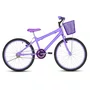 Bicicleta 24 Feminina Lilas Aro Alumínio Lilás
