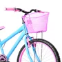 Bicicleta 24 Feminina Azul Claro Aro Alumínio Rosa