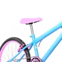 Bicicleta 24 Feminina Azul Claro Aro Alumínio Rosa