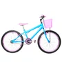 Bicicleta 24 Feminina Azul Claro Aro Aero Rosa