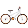 Bicicleta 24 Masculina Branca Aro Alumínio Laranja