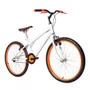 Bicicleta 24 Masculina Branca Aro Alumínio Laranja