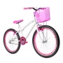 Bicicleta 24 Feminina Branca Aro Aero Pink