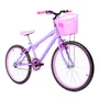 Bicicleta 24 Feminina Lilas Aro Alumínio Rosa