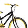 Bicicleta 24 Masculina Preta Aro Alumínio Amarelo