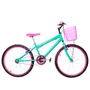 Bicicleta 24 Feminina Verde Agua Aro Alumínio Pink
