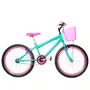 Bicicleta 24 Feminina Verde Agua Aro Aero Pink