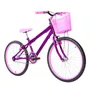 Bicicleta 24 Feminina Violeta Aro Alumínio Rosa