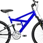 Bicicleta 24 Azul/Preto Full Suspensão Aro Aluminio Preto