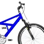 Bicicleta 24 Azul/Preto Full Suspensão Aro Aero Preto