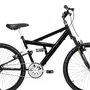 Bicicleta 24 Preto Full Suspensão Aro Aluminio Preto