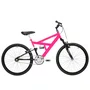 Bicicleta 24 Rosa Chiclete/Preto Full Suspensão Aro Aluminio Preto