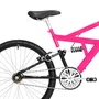 Bicicleta 24 Rosa Chiclete/Preto Full Suspensão Aro Aluminio Preto