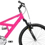 Bicicleta 24 Rosa Chiclete/Preto Full Suspensão Aro Aluminio Preto