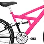 Bicicleta 24 Rosa Chiclete/Preto Full Suspensão Aro Aero Preto