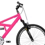 Bicicleta 24 Rosa Chiclete/Preto Full Suspensão Aro Aero Preto