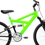 Bicicleta 24 Verde Neon/Preto Full Suspensão Aro Aluminio Preto