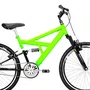 Bicicleta 24 Verde Neon/Preto Full Suspensão Aro Aero Preto