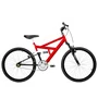 Bicicleta 24 Vermelho/Preto Full Suspensão Aro Aluminio Preto