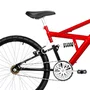 Bicicleta 24 Vermelho/Preto Full Suspensão Aro Aluminio Preto