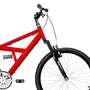 Bicicleta 24 Vermelho/Preto Full Suspensão Aro Aluminio Preto