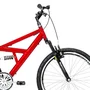 Bicicleta 24 Vermelho/Preto Full Suspensão Aro Aero Preto