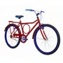 Bicicleta 26 Masculina Vermelha Barra Circular Aro Alumínio Azul
