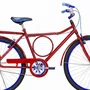 Bicicleta 26 Masculina Vermelha Barra Circular Aro Alumínio Azul
