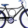Bicicleta 26 Masculina Preta Barra Circular Aro Alumínio Azul