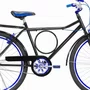 Bicicleta 26 Masculina Preta Barra Circular Aro Aero Azul