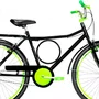 Bicicleta 26 Masculina Preta Barra Circular Aro Aero Verde Neon
