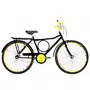 Bicicleta 26 Masculina Preta Barra Circular Aro Aero Amarelo 72 Raios
