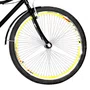 Bicicleta 26 Masculina Preta Barra Circular Aro Aero Amarelo 72 Raios