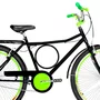 Bicicleta 26 Masculina Preta Barra Circular Aro Aero Verde Neon 72 Raios