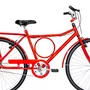 Bicicleta 26 Masculina Vermelha Barra Circular Aro Alumínio