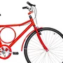 Bicicleta 26 Masculina Vermelha Barra Circular Aro Alumínio