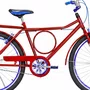 Bicicleta 26 Masculina Vermelha Barra Circular Aro Aero Azul
