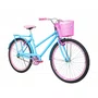 Bicicleta 26 Feminina Azul Claro Poti Aro Aero Rosa