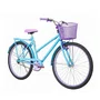Bicicleta 26 Feminina Azul Claro Poti Aro Alumínio Lilás