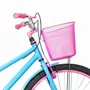 Bicicleta 26 Feminina Azul Claro Poti Aro Alumínio Rosa