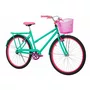 Bicicleta 26 Feminina Verde Agua Poti Aro Alumínio Pink