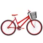 Bicicleta 26 Vermelha Urbana Aro Alumínio Vermelha