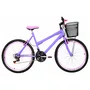Bicicleta 26 Lilas Urbana Aro Aero Rosa 18 Marchas