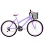 Bicicleta 26 Lilas Urbana Rebaixada Aro Aero Rosa 18 Marchas