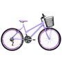 Bicicleta 26 Lilas Urbana Rebaixada Aro Aero Violeta 18 Marchas