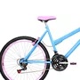 Bicicleta 26 Feminina Azul Claro Urbana Aro Aero Rosa 18 Marchas