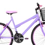 Bicicleta 26 Feminina Lilas Urbana Aro Alumínio Rosa 18 Marchas