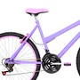 Bicicleta 26 Feminina Lilas Urbana Aro Alumínio Rosa 18 Marchas