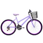 Bicicleta 26 Feminina Lilas Urbana Aro Alumínio Violeta 18 Marchas